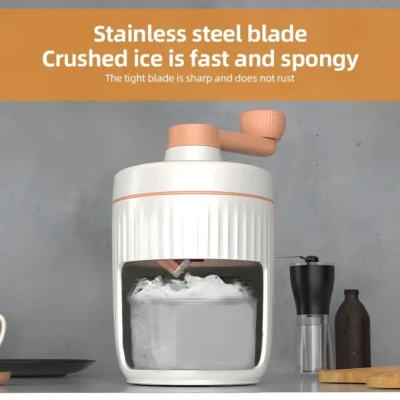Household Small Hand Ice Crusher Stainless Steel Blade Fast Ice Crushing Removable Cleaning Slushie Maker Machine  Ice Crusher