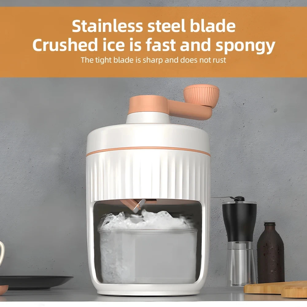 Household Small Hand Ice Crusher Stainless Steel Blade Fast Ice Crushing Removable Cleaning Slushie Maker Machine  Ice Crusher