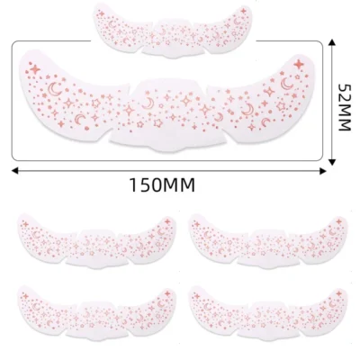 6Pcs/Set Glitter Skincare Freckles Face Tattoo Sparkle Temporary Tattoo Bow Love Kiss Makeup Patch Valentine's Day Face Tattoo