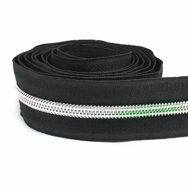 2/5/8/10M 5# Meetee Sewing Nylon Zipper Tape Clothes Zippers Puller Head Bag Jacket Zip Coil Closure Replace Repair Accessories