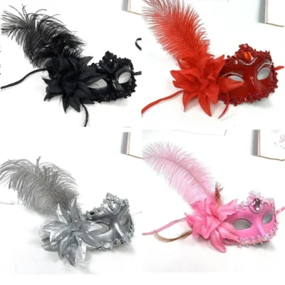 Venice Adult Masquerade Princess Mask Women Luxury Peacock Feathers Half Face Mask Party Performance Carnival Cosplay Costume