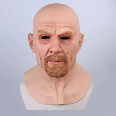Old Man Mask Halloween Party April Fool’s Day Wrinkle Full for Head Mask Face Mask Party Supplies Thriller Cosplay Prop