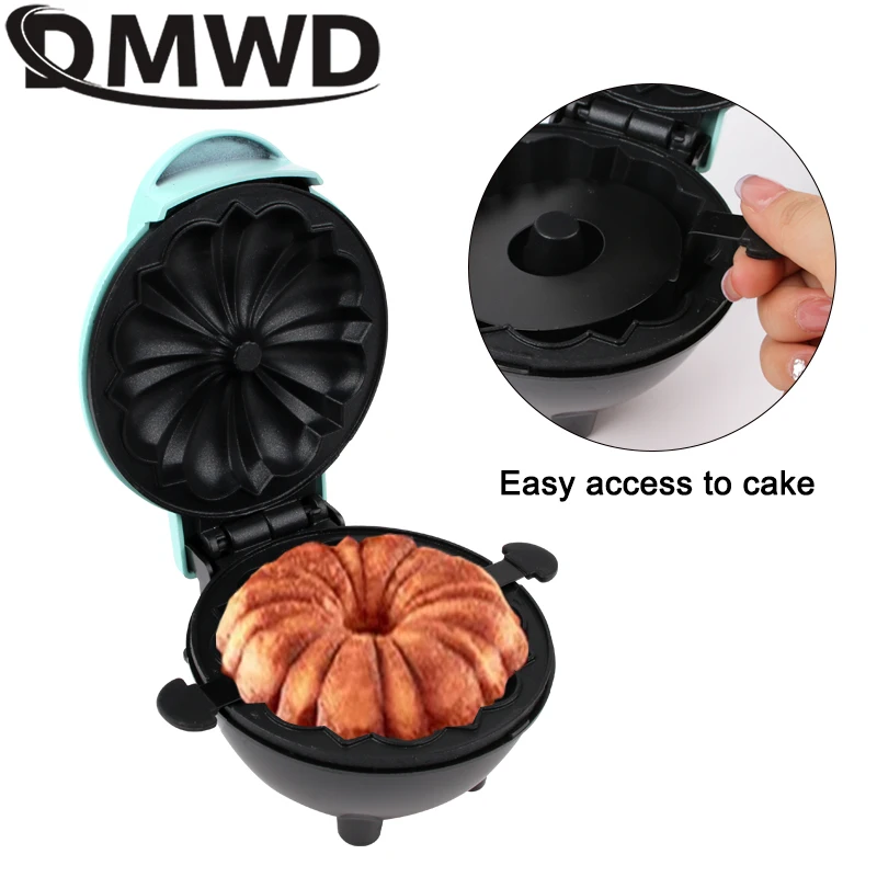 DMWD Electric Cake Maker Mini Waffles Bowl Breakfast Machine Non-Stick Cupcake Muffin Oven Pumpkin Pie Molds Egg Cake 110V/220V