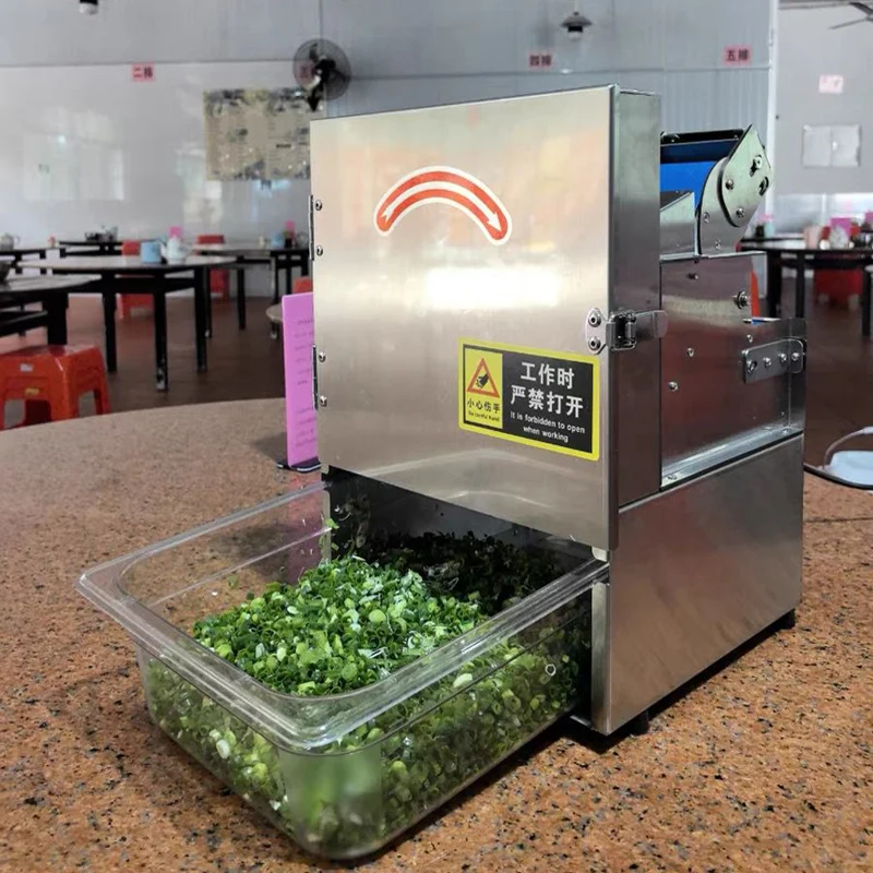 700RPM Commercial Electric Scallion Chopper 150kg/h Vegetable Slicer Multifunctional Food Dicer for Restaurant Kitchen Food Prep