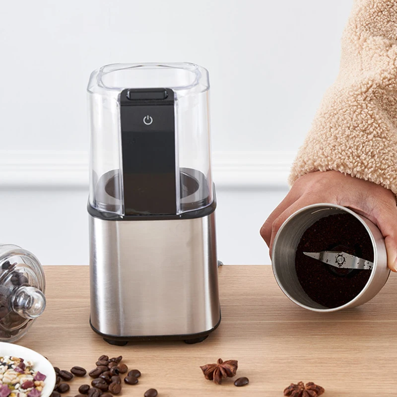 220V Mini Electric Coffee Grinder Cafe Grass Nuts Herbs Grains Pepper Tobacco Spice Multifunction Grinding Machine 200W Grinders