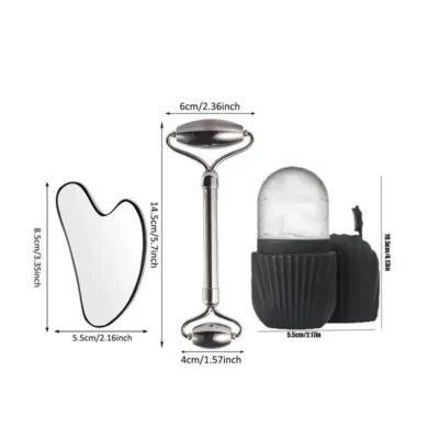 1/2/3pcs Ice Face Roller Facial Skincare Ice Roller Set,Facial Roller GuaSha FaceTool Set,Face Massage Roller Lifting Contouring