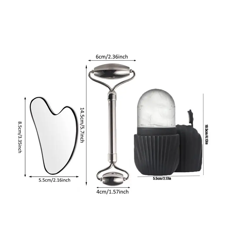 1/2/3pcs Ice Face Roller Facial Skincare Ice Roller Set,Facial Roller GuaSha FaceTool Set,Face Massage Roller Lifting Contouring
