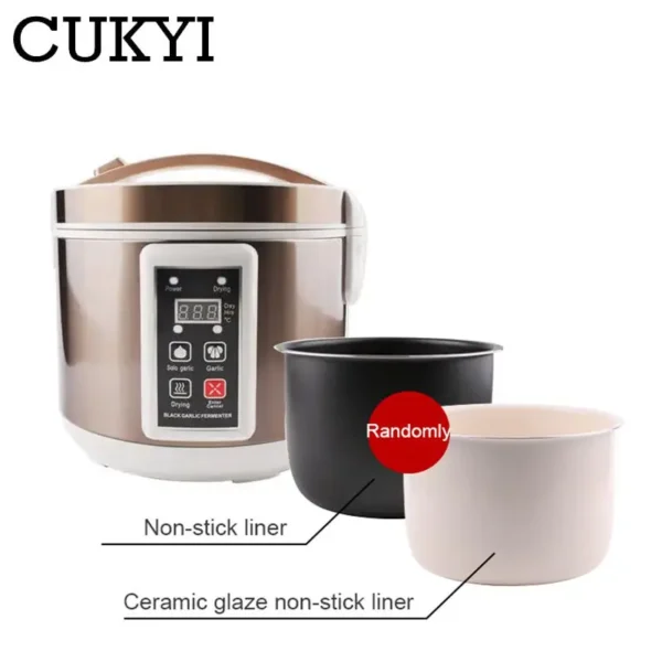 CUKYI 5L / 6L Automatic Black garlic fermenter household DIY zymolysis pot maker 110V 220V black garlic fermenting machine EU
