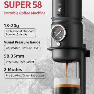 STARSEEKER Super58 Portable Electric Espresso Machine Travel Coffee Maker For Camping Car Coffee Maker With USB-C Bracket Tamper