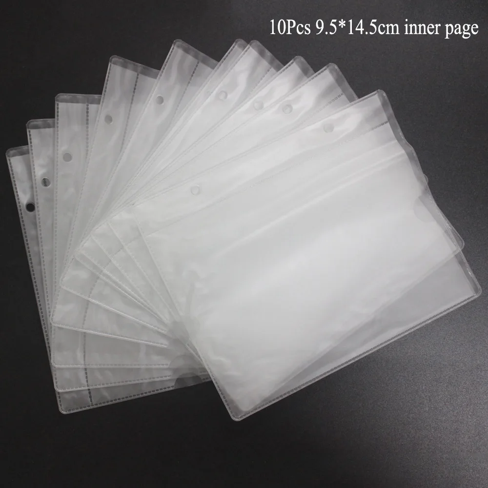 10Pcs Nail Stamping Plate Holder Case Inner Pages 6*12cm/9.5*14.5cm Nails Art Template Album Storage Bag Nail Art Sticker
