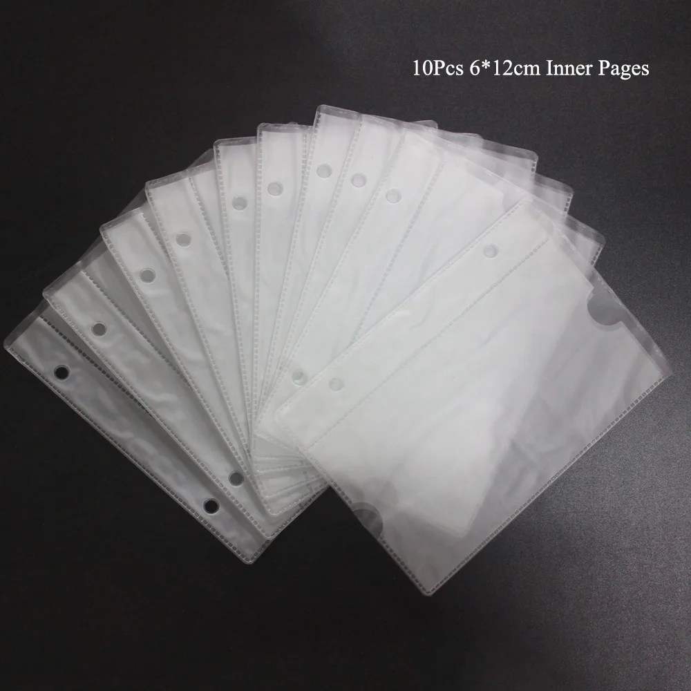 10Pcs Nail Stamping Plate Holder Case Inner Pages 6*12cm/9.5*14.5cm Nails Art Template Album Storage Bag Nail Art Sticker