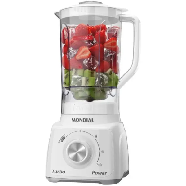 L-99-WG Mondial Turbo Power Blender with Filter 3 Speeds 500W White and Grey-220V