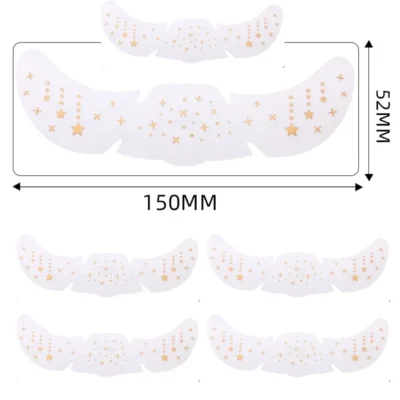 6Pcs/Set Glitter Skincare Freckles Face Tattoo Sparkle Temporary Tattoo Bow Love Kiss Makeup Patch Valentine's Day Face Tattoo
