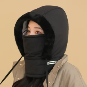 Alternative view of Winter Warm Cycling Hat for Men, Windproof Thick Neck Integrated Face Mask for Women, Windproof Headcap for Cycling