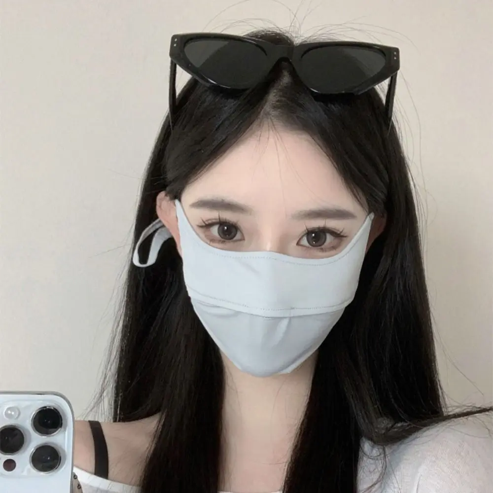 Anti-UV UPF50+ Ice Silk Sunscreen Mask Unisex Face Veil Summer Outdoor Riding Hiking Face Mask Breathable Face Cover Scarf