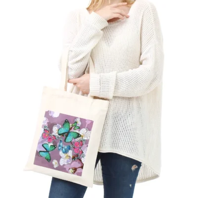 1pc/Set DIY Butterfly Diamond Painting Shopping Bag Crystal Rhinestones Diamond Art Handbags Diamond Art Canvas Bags for Women
