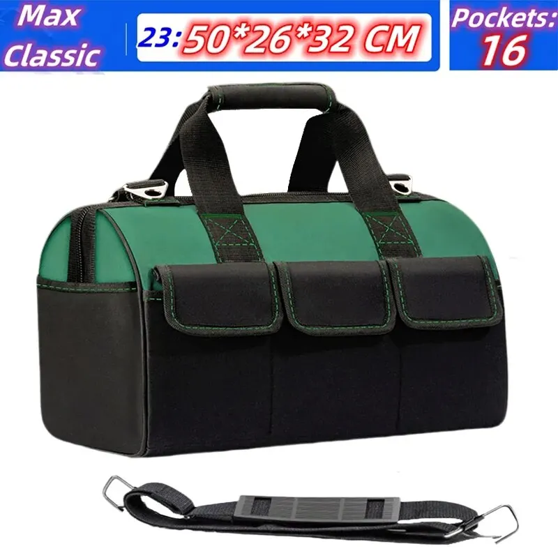 Upgrade 18in- 23inch Large Capacity Tool Bag Thickened Oxford Waterproofed Wear-Resistant Heighten Electrician Tool Storage Bag