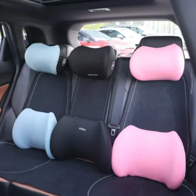 Auto Memory Foam Seat Cushion Set Headrest & Lumbar Pillow Support for Driving Comfort Car Back Neck Cushion Accessories