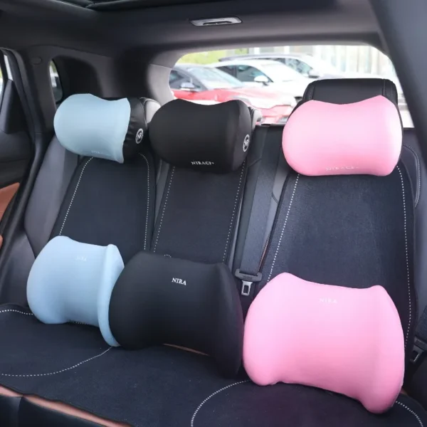Auto Memory Foam Seat Cushion Set Headrest & Lumbar Pillow Support for Driving Comfort Car Back Neck Cushion Accessories