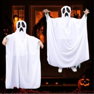 1 set of Halloween Cloak Party White Clothes Masquerade Kids Funny Ghost Cloak Halloween Ghost Festival Prank Party Decoration