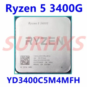 AMD Ryzen 5 3400G R5 3400G 3.7 GHz Quad-Core Eight-Thread 65W L3=4M YD3400C5M4MFH Socket AM4 CPU Processor
