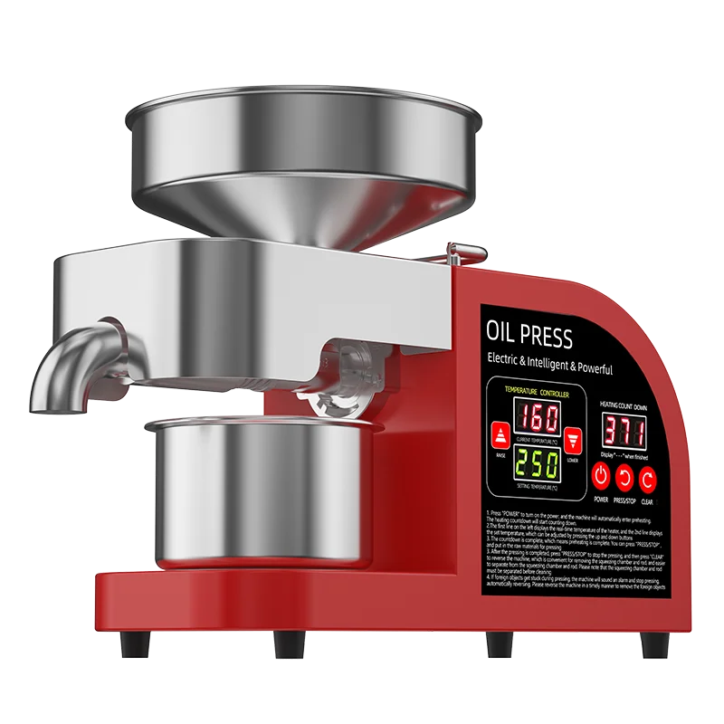 2-in-1 Automatic Oil Press Machine, 304 Stainless Steel Cold Hot Press for Home Business Electric Oil Expeller for Peanut