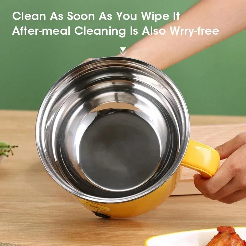 1.8L Non-stick Electric Hot Pot - Multifunctional Kitchen Appliance for Easy Cleaning Safe Cooking for Students 1-2 People Dorm