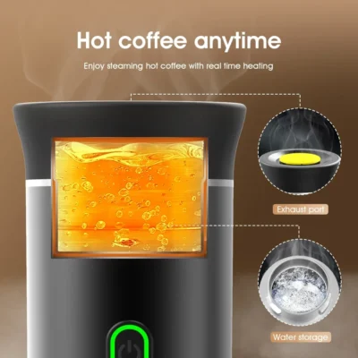 Electric Portable Coffee Machine Portable Italian Espresso Machine for Car & Home 3-in-1 Capsule Powder Travel Coffee Maker
