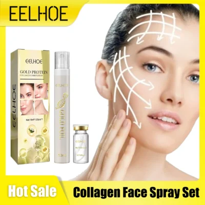 EELHOE Gold Protein Collagen Combination Absorbable Thread Instant Lift Firming Deep Moisturizing Face Shrink Pores Skincare Kit
