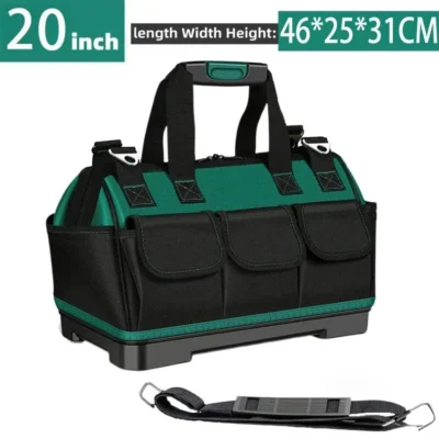 Upgrade 18in- 23inch Large Capacity Tool Bag Thickened Oxford Waterproofed Wear-Resistant Heighten Electrician Tool Storage Bag