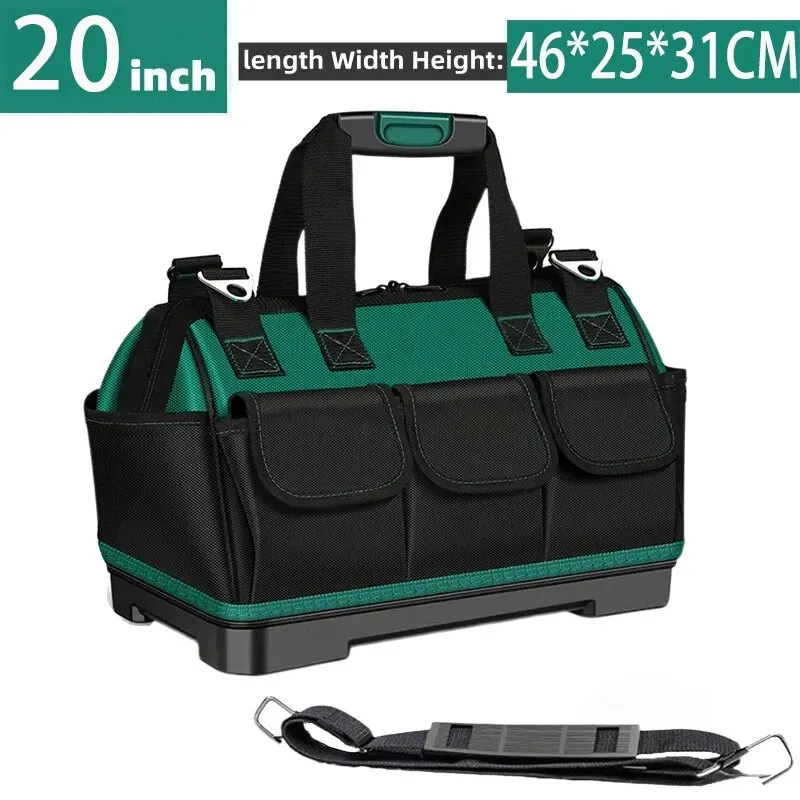 Upgrade 18in- 23inch Large Capacity Tool Bag Thickened Oxford Waterproofed Wear-Resistant Heighten Electrician Tool Storage Bag