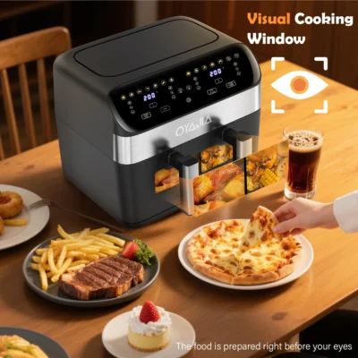 10L Air Fryer Dual Zone Digital Oven 9 Cooking Functions Oil Free 2400W SALE