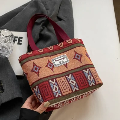 Large-Capacity Canvas Women's Tote Bag Retro Versatile Single-Shoulder Commuting Mommy Handbag Designer Bucket Bag 2025