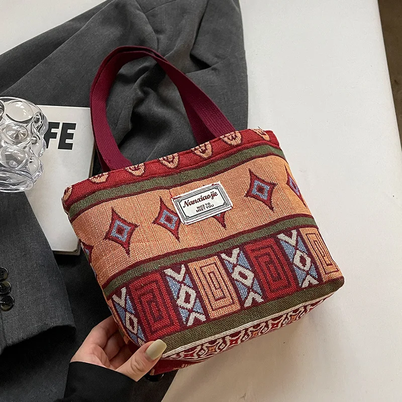 Large-Capacity Canvas Women's Tote Bag Retro Versatile Single-Shoulder Commuting Mommy Handbag Designer Bucket Bag 2025
