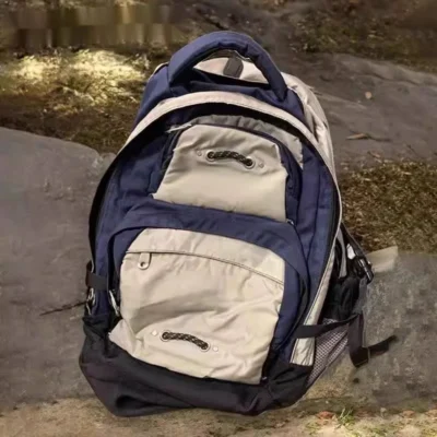 Fashion Travel Backpack High Capacity Unisex Parchwork School Bag Women Y2k Blue Nylon Backpacks Man Causal Hiking Bags 2024 New