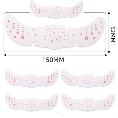 6Pcs/Set Glitter Skincare Freckles Face Tattoo Sparkle Temporary Tattoo Bow Love Kiss Makeup Patch Valentine's Day Face Tattoo