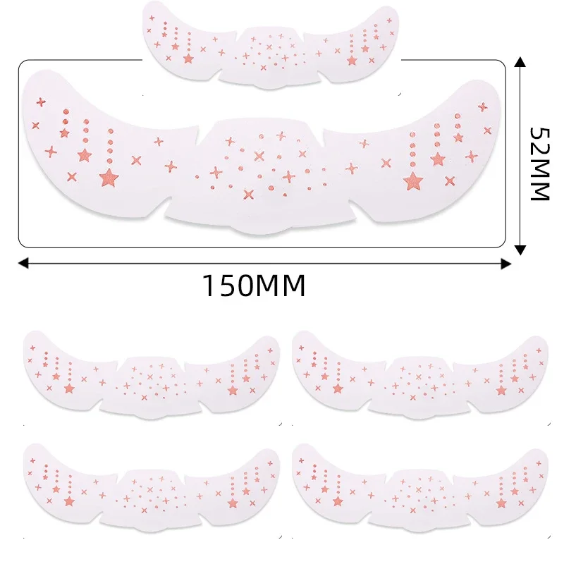 6Pcs/Set Glitter Skincare Freckles Face Tattoo Sparkle Temporary Tattoo Bow Love Kiss Makeup Patch Valentine's Day Face Tattoo