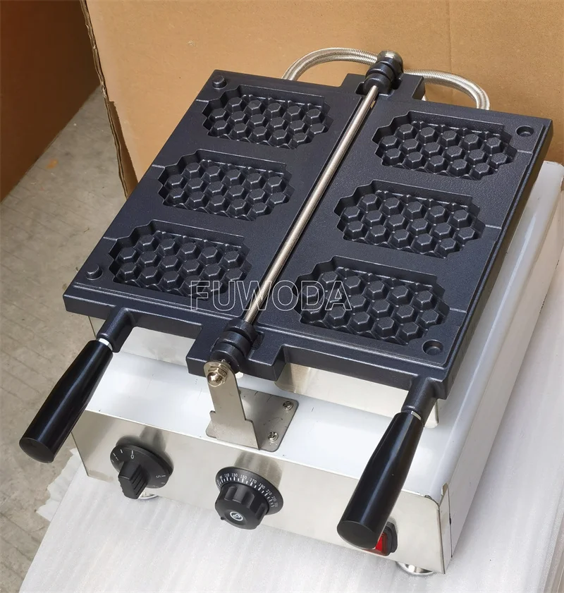 Commercial Kitchen Honeycomb Waffle Iron 3 Waffles On A Stick Waffle Maker Machine 110V 220V