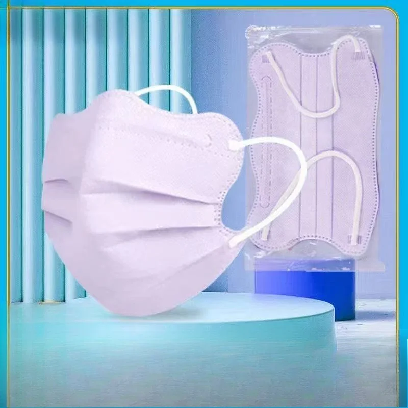 50pcs Butterfly Shaped Design Disposable Face Mask Breathable 3layer Morandi Color Protective Face Cover V-face Anti Dust Mask