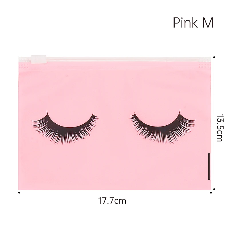 10pcs Eyelash Aftercare Bags With Zipper Toiletry Makeup Pouch Cosmetic Travel Beauty Tool Packaging Lash Extension Supplies