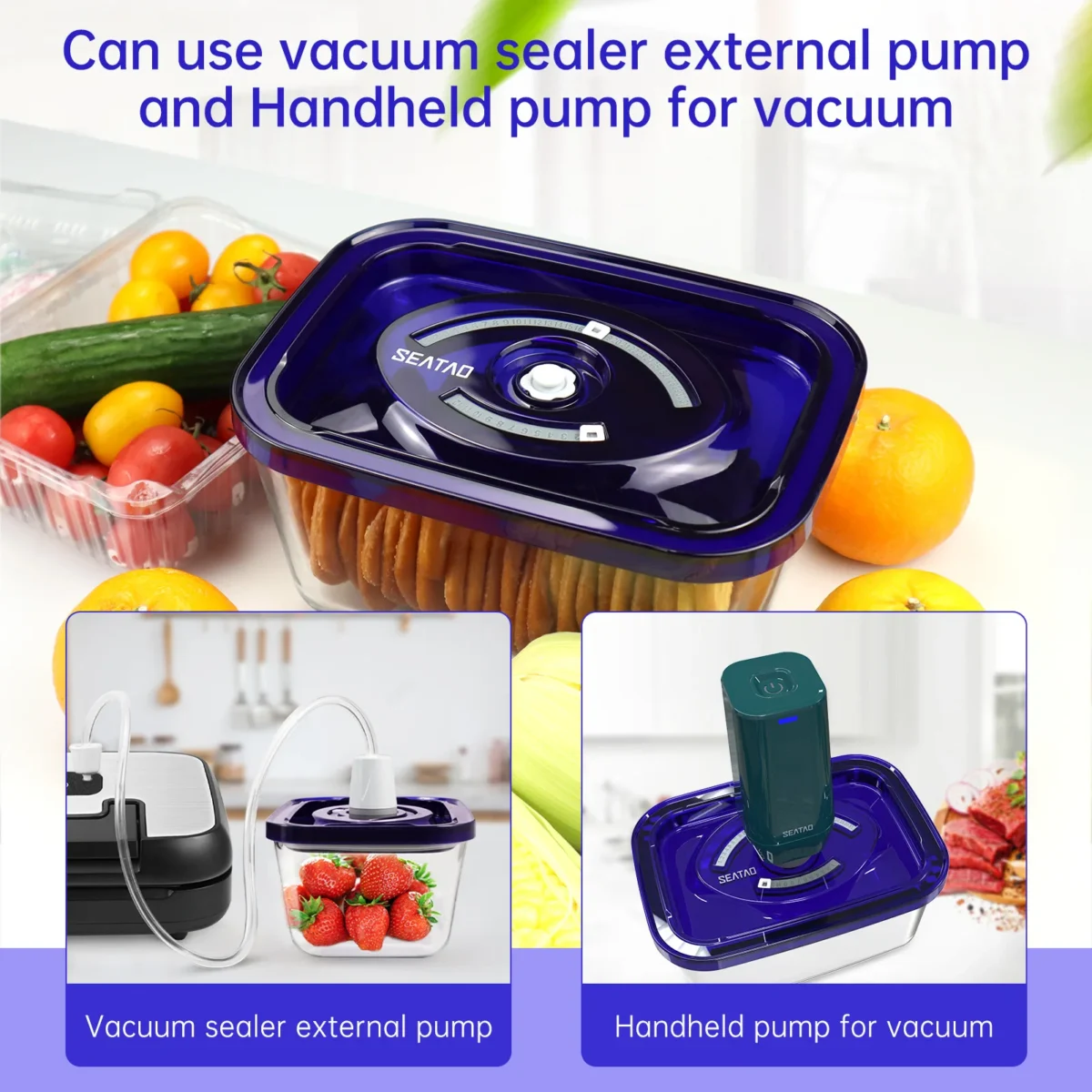 Reusable Vacuum Food Storage Zipper Bags Set Electric Handheld Vacuum Sealer Pump Sous Vide Bags USB Rechargeable BPA Free