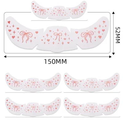 6Pcs/Set Glitter Skincare Freckles Face Tattoo Sparkle Temporary Tattoo Bow Love Kiss Makeup Patch Valentine's Day Face Tattoo