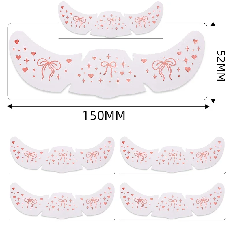 6Pcs/Set Glitter Skincare Freckles Face Tattoo Sparkle Temporary Tattoo Bow Love Kiss Makeup Patch Valentine's Day Face Tattoo