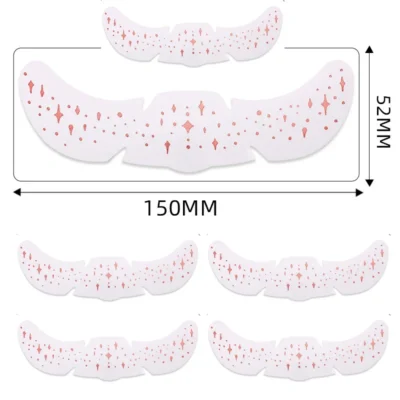 6Pcs/Set Glitter Skincare Freckles Face Tattoo Sparkle Temporary Tattoo Bow Love Kiss Makeup Patch Valentine's Day Face Tattoo