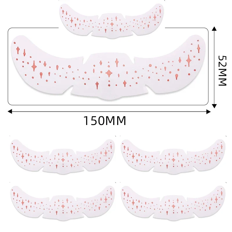 6Pcs/Set Glitter Skincare Freckles Face Tattoo Sparkle Temporary Tattoo Bow Love Kiss Makeup Patch Valentine's Day Face Tattoo
