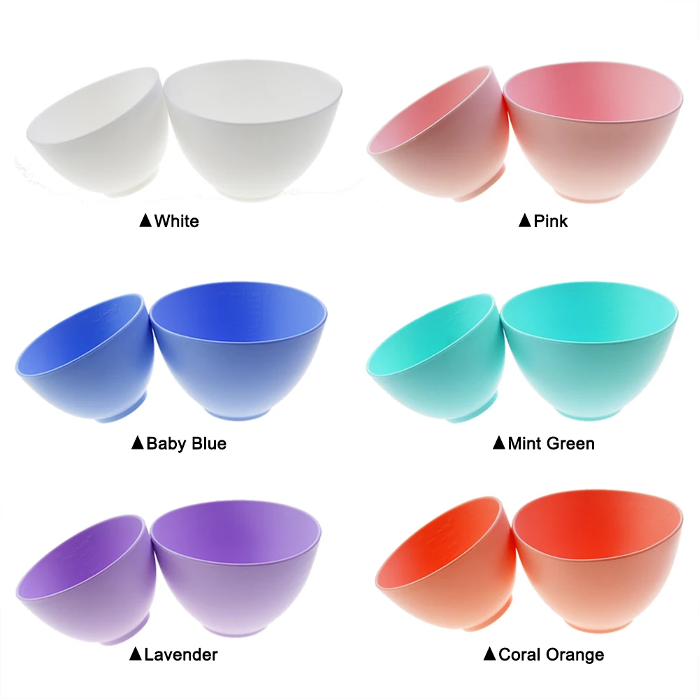1Pc 2Size 6Colour Soft Silicone Facial Mask Bowl DIY Essential Oil Skincare Tools Easy To Clean And Durable Self-Made Beauty