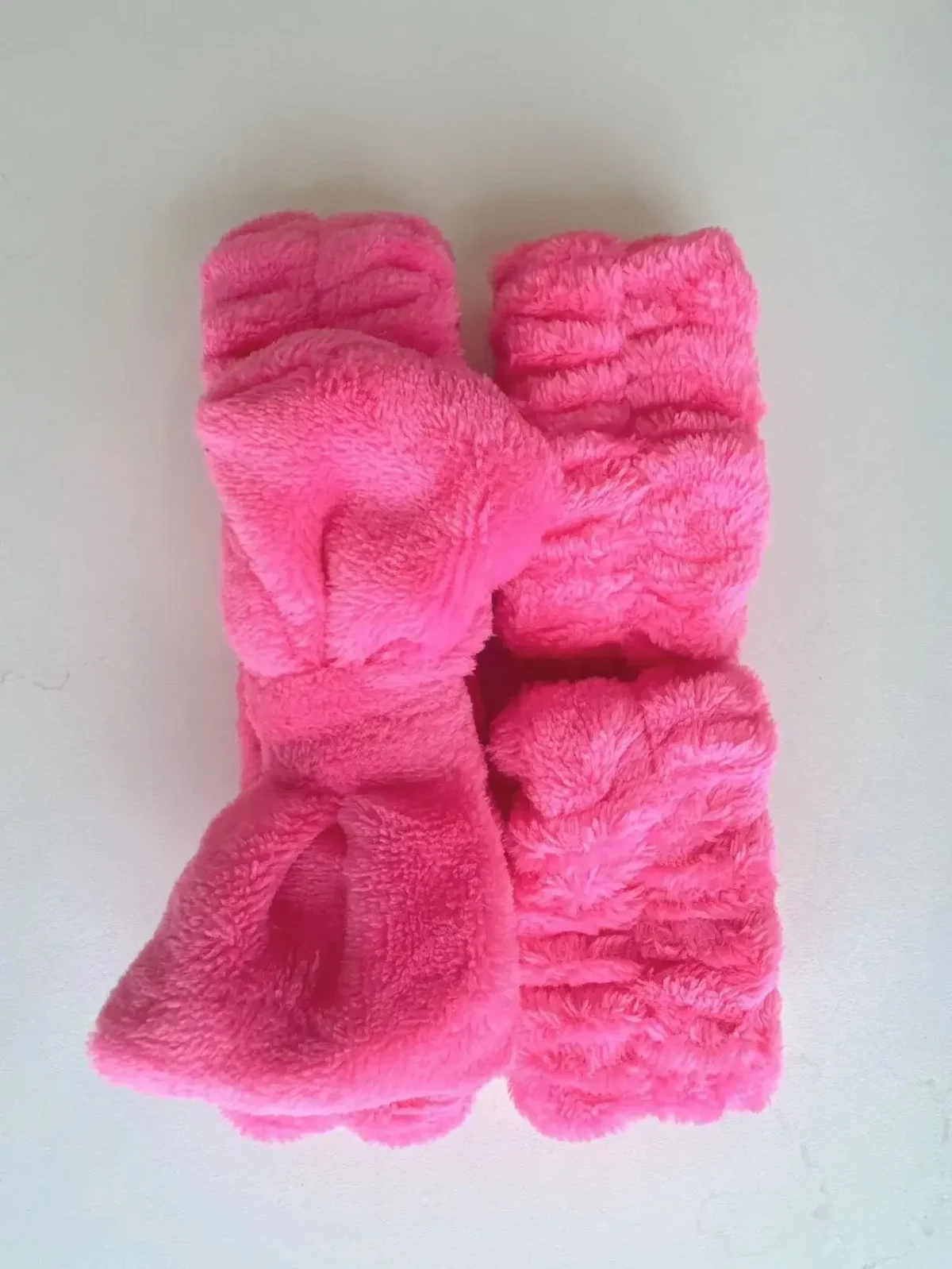 Spa Headband with Wrist Towels for Face Washing Set Elastic Bow Headbands with Highly Absorbent Wristbands for Shower Skincare