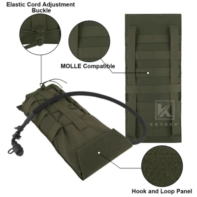 KRYDEX 500D Tactical 1.5L 3L Water Bladder Pouch Modular 100 50 Oz Hydration Carrier MOLLE Pack Bag Pouch Hunting Outdoor Gear
