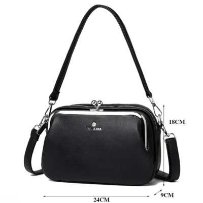 Elegant Shoulder Bag for Women Soft Leather Crossbody Bags Designer Multiple Pockets Messenger Bag Ladies Purses and Handbags