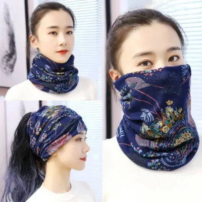 Fashion Double Head Cap Bib Twist Cap Multi-Functional Printed Scarf Cover Cap Neck Cap Face Mask Headscarf Cap C081